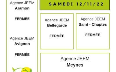 Fermeture exceptionnelle samedi 12 novembre